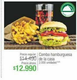 Jumbo Combo hamburguesa de la casa oferta