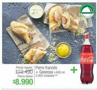 Jumbo Perro francés + gaseosa x 600 ml oferta