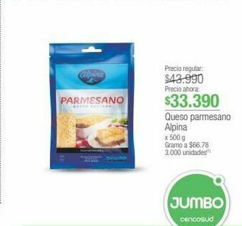 Jumbo Queso parmesano alpina x 500 g oferta