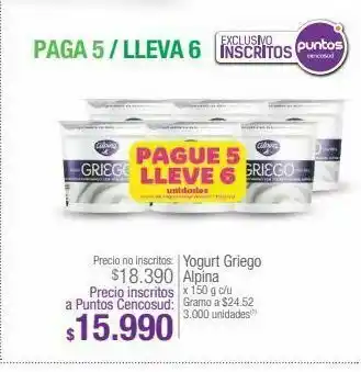 Jumbo Yogurt griego alpina x 150 g c/u oferta