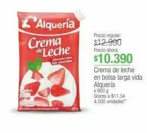 Jumbo Crema de leche en bolsa larga vida alquería x 900 g oferta
