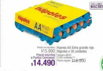 Jumbo Huevos aa extra grande rojo nápoles x 30 unidades oferta
