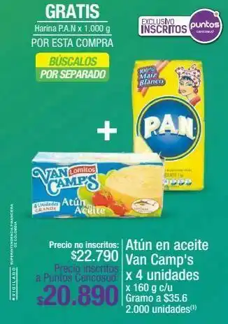 Jumbo Atún en aceite van camp's x 4 unidades x 160 g c/u oferta