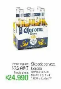 Jumbo Sixpack cerveza corona botella x 355 mi oferta