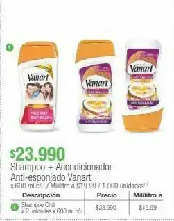 Jumbo Shampoo + acondicionador anti-esponjado vanart x 600 ml c/u / mililitro a $19.99 / oferta