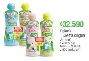 Jumbo Colonia + crema original arrurrú x 400 ml c/u oferta