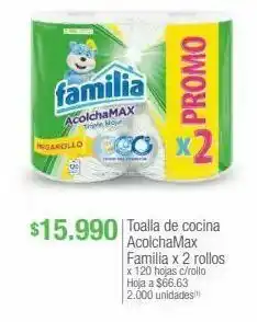 Jumbo Toalla de cocina acolchamax familia x 2 rollos x 120 hojas c/rollo oferta