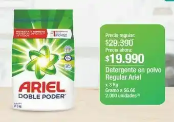 Detergente en polvo regular ariel x 3 kg