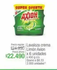 Jumbo Lavaloza crema limón axion x 6 unidades x 450 g c/u oferta