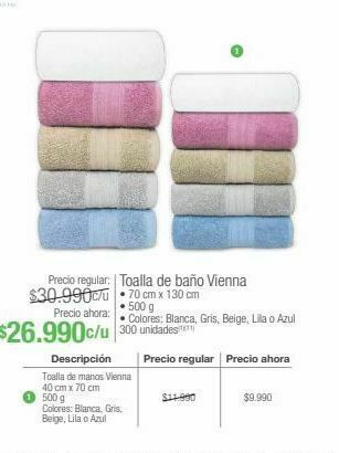 Jumbo Toalla de baño vienna oferta