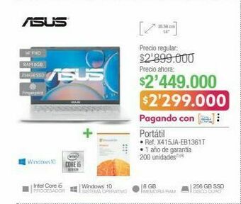 Jumbo Computador portátil asus oferta