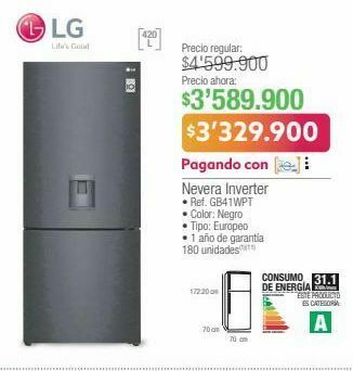 Jumbo Nevera inverter lg oferta