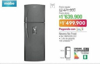 Jumbo Nevera no frost mabe oferta