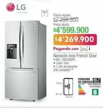 Jumbo Nevecón inox french door lg oferta
