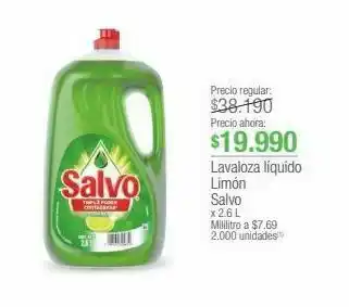 Jumbo Lavaloza líquido limón salvo x 2.6 l oferta
