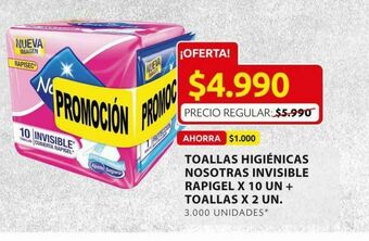 Ara Toallas higiénicas nosotras oferta