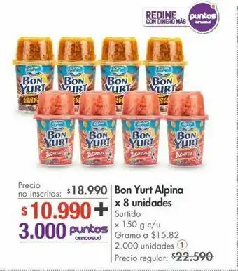 Metro Bon yurt alpina x 8 unidades surtido x 150 g c/u oferta