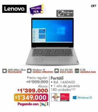 Metro Computador portátil lenovo oferta