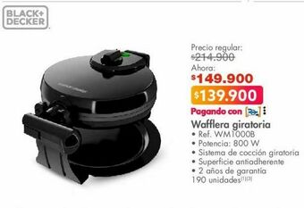 Metro Wafflera giratoria black & decker oferta