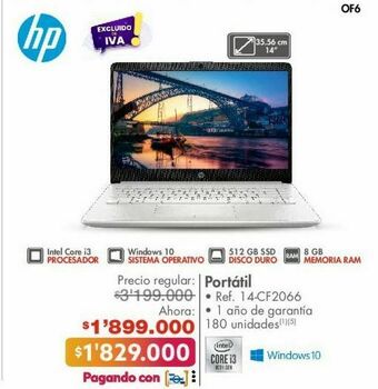 Metro Computador portátil hp oferta