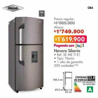Metro Nevera siberia haceb oferta