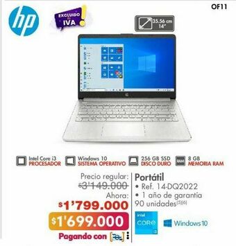 Metro Computador portátil hp oferta