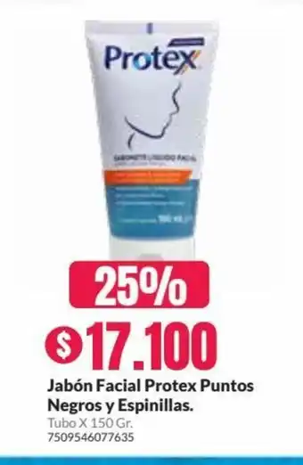 Droguería Alemana Jabon Facial Protex Puntos Negros y Espinillas Tubo x 150gr oferta