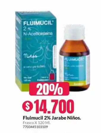 Droguería Alemana Fluimucil 2% Jarabe Niños Frasco x 120 ml oferta
