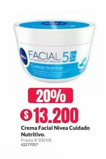 Crema Facial Nivea Ciudado Nutritivo 100 ml