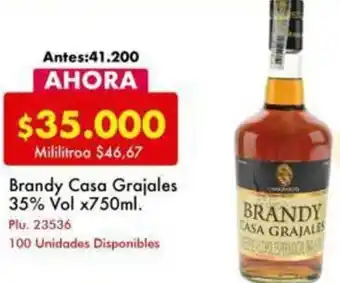 Brandy Casa Grajales 35% Vol x750ml