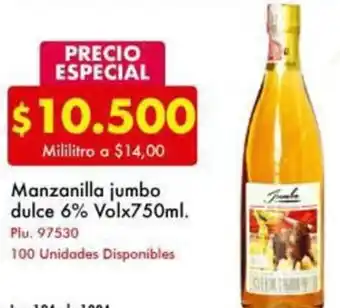 Mercaldas Manzanilla Jumbo Dulce 6% Vol x750ml oferta
