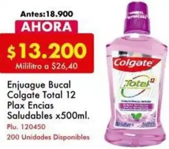Mercaldas Enjuague Bucal Colgate Total 12 Plax Encias Saludables x500ml oferta