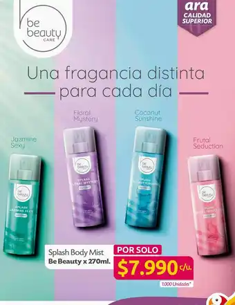 Ara Splash >body mist be beauty x 270 ml oferta