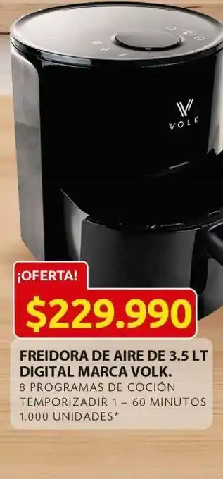 Freidora de aire de 3.5 l digital marca volk