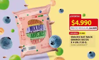 Ara Snacks nat n>ack granos secos x 4 un 120 g oferta