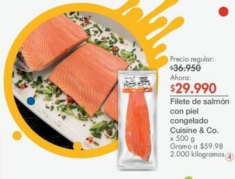 Metro Filete de salmón con piel congelado cuisine & co. x 500 g oferta