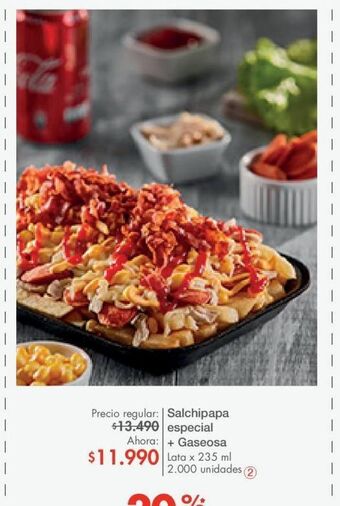 Metro Salchipapa especial + gaseosa oferta