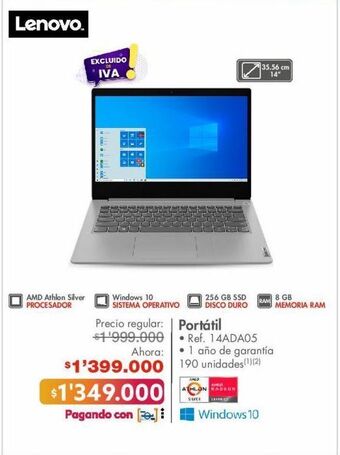 Metro Computador portátil lenovo oferta