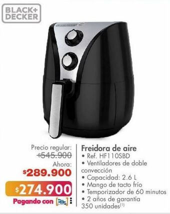 Metro Freidora de aire black & decker oferta