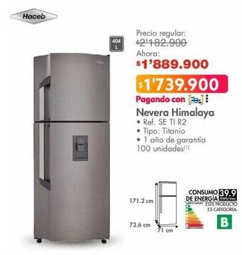 Metro Nevera himalaya haceb oferta