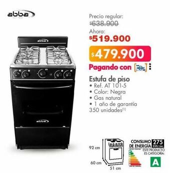 Metro Estufa de piso abba oferta
