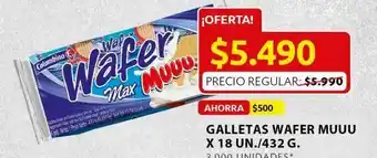 Ara Galletas wafer muuu x 18 432 g oferta