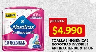 Ara Toallas higiénicas nosotras invisible antibacterial x 10 un oferta
