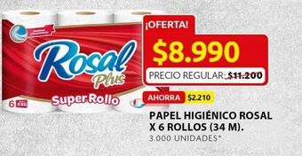 Ara Papel higiénico rosal x 6 rollos oferta