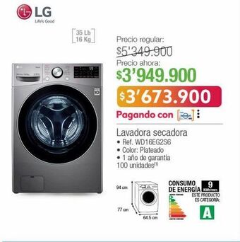Jumbo Lavadora secadora lg oferta