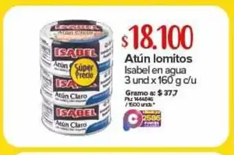 Super Inter Atun lomitos Isabel en Agua 3 und x 160g c/u oferta