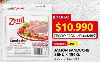 Ara Jamón sanduche zenú 450g oferta