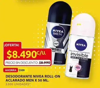 Desodorante nivea roll on aclarado men 50ml