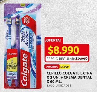 Ara Cepillo colgate extra 2un + crema dental 60ml oferta