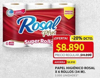Ara Papel higiénico rosal 6 rollos oferta